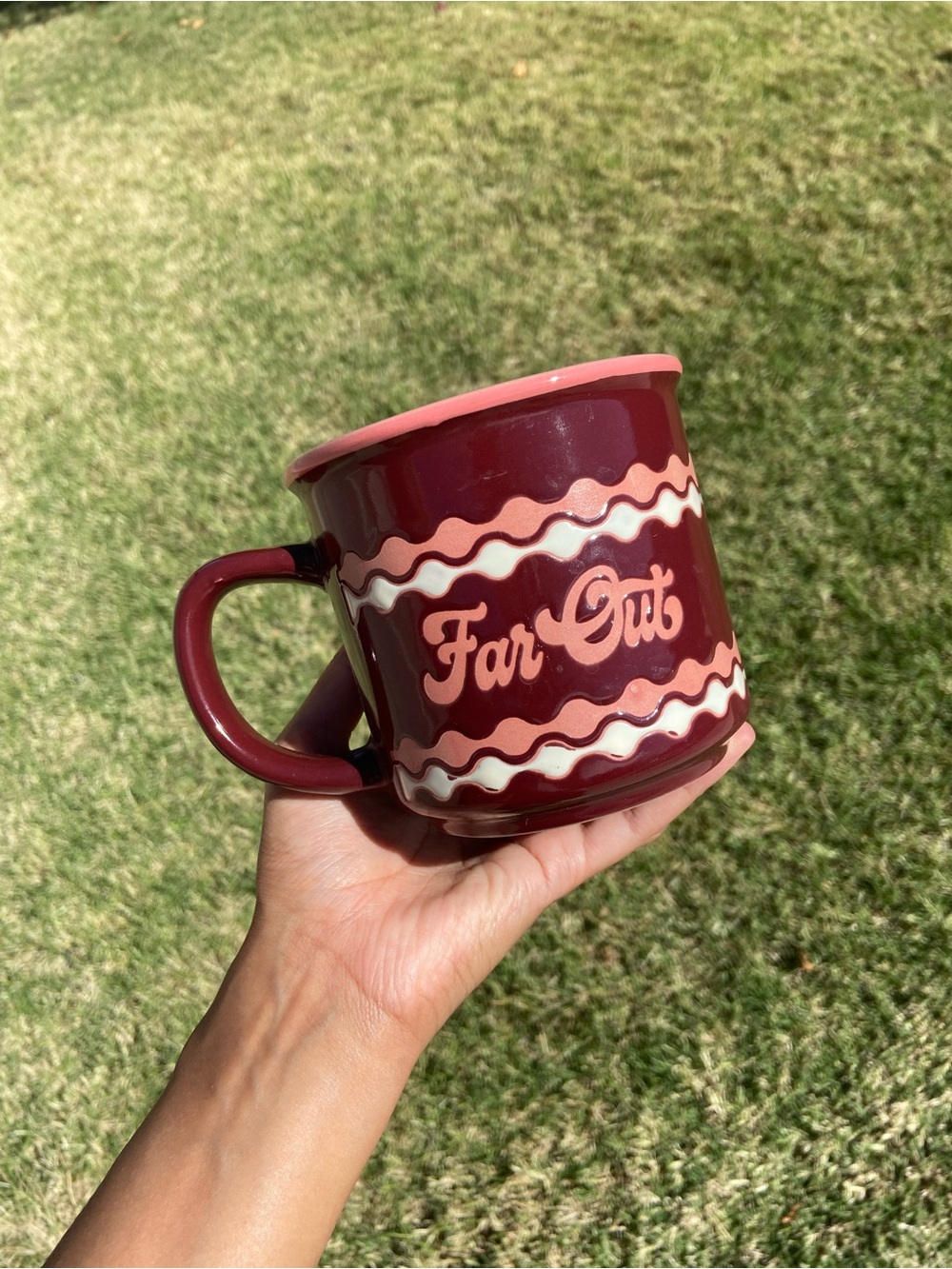 Far Out Burgundy Ceramic Coffee Mug